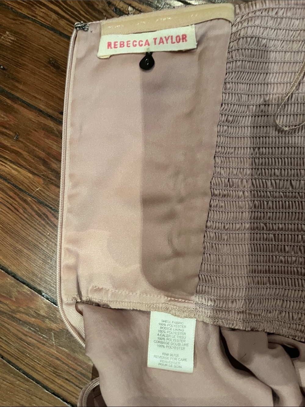 Rebecca Taylor Blush Pink Scalloped Peplum Strapless Top - Picture 3 of 3